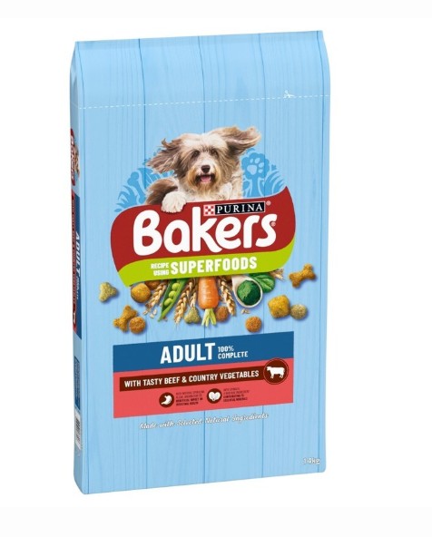 Bakers Adult Dog Food Beef & Vegetables 14kg