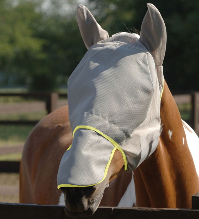 Equilibrium Field Relief Fly Mask Grey/Yellow with Ears & Nose