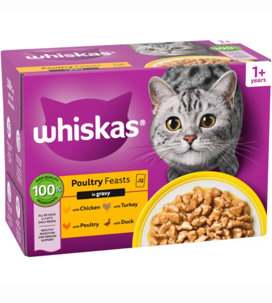 Whiskas Poultry Feast in Jelly 12 Pouches