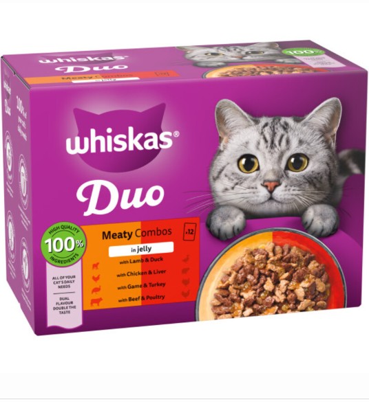 Whiskas Duos Meaty Combos in Jelly 12 Pouches
