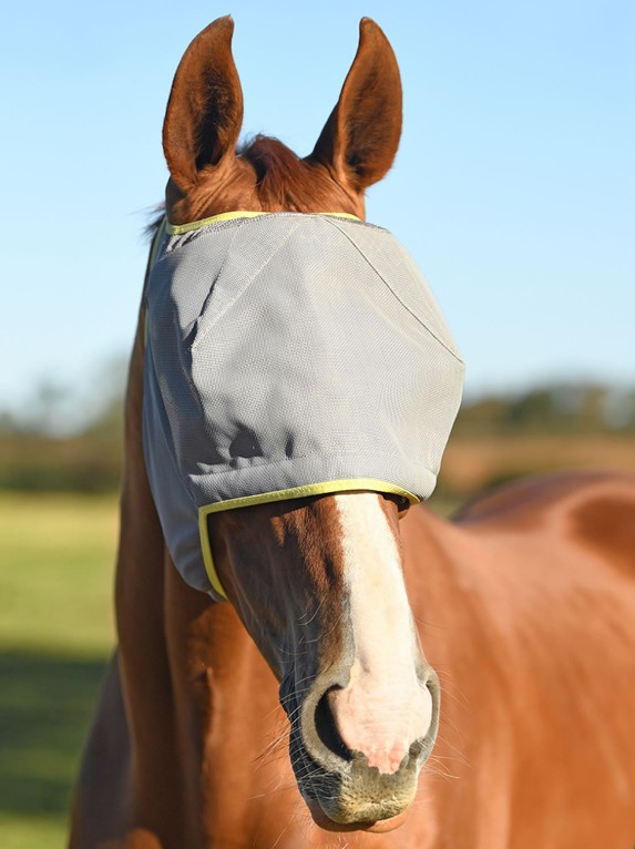 Equilibrium Field Relief Fly Mask Grey/Yellow with No Ears & No Nose